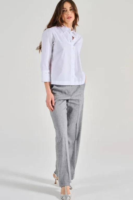 Camicia popeline stretch bianco
