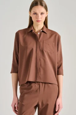 Camicia tessuto marrone