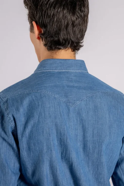 Camicia texano cotone blu