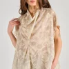 Camicia voile cotone/seta beige