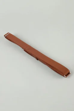 Cintura nobuckle suede in camoscio e tessuto marrone uomo