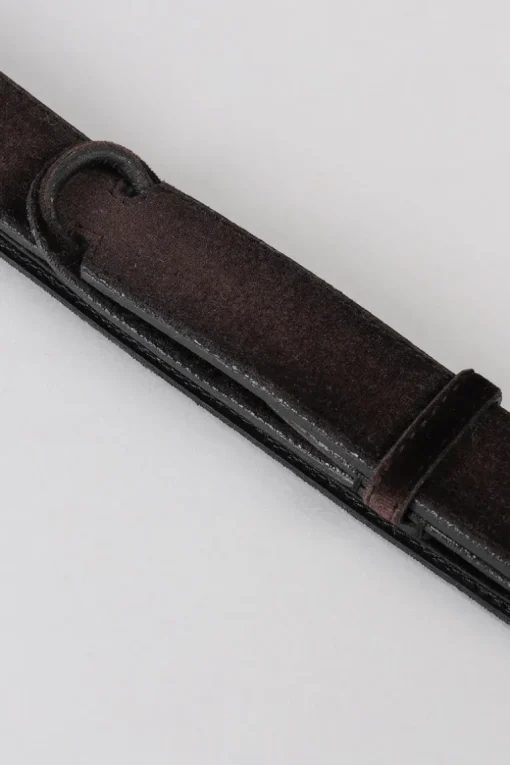 Cintura nobuckle velvet marrone uomo