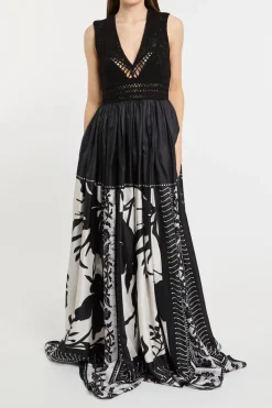 Co.go crochet foulard dress 100% se multicolor