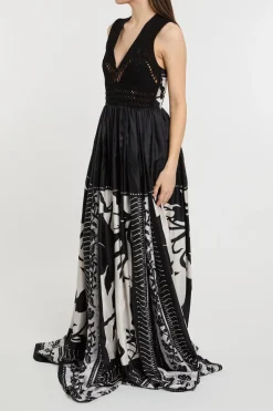 Co.go crochet foulard dress 100% se multicolor
