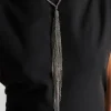 Collana cravattino metallo argento