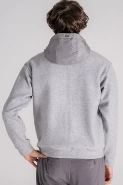 Felpa con cappuccio nylon grigio