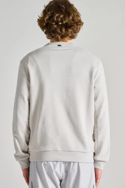 Felpa girocollo taschino cotone bianco