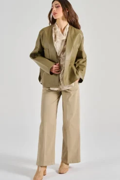 Forte forte giacca nappa pelle beige