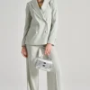Giacca anvers satin doppiopetto verde