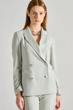 Giacca anvers satin doppiopetto verde