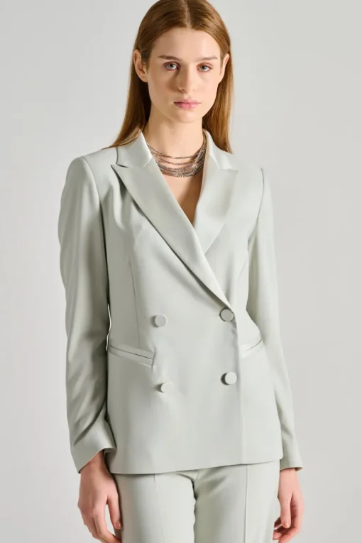 Giacca anvers satin doppiopetto verde
