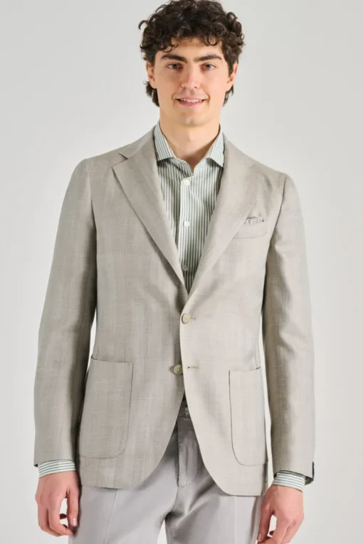 Giacca beige tessuto beige