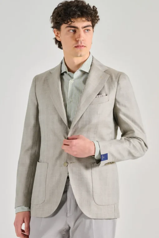 Giacca beige tessuto beige