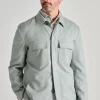 Giacca camicia tessuto verde