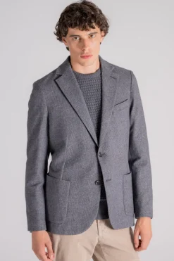Giacca felpa cotone/elastam grigio