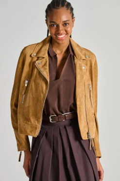 Giacca giubbotti pelle marrone