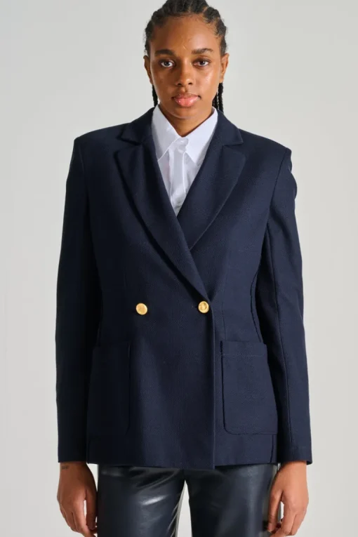 Giacca honeycomb blu
