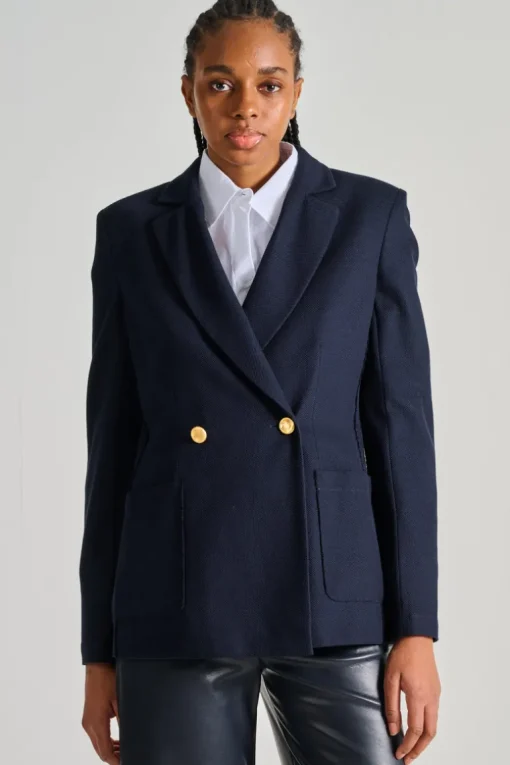 Giacca honeycomb blu