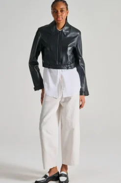 Giacca in pelle nero