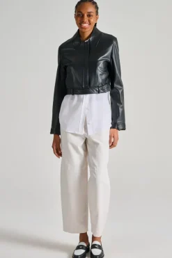 Giacca in pelle nero