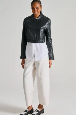 Giacca in pelle nero