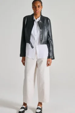 Giacca in pelle nero