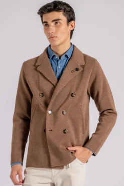 Giacca maglia 100% lana vergine beige
