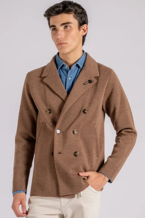 Giacca maglia 100% lana vergine beige