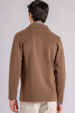 Giacca maglia 100% lana vergine beige