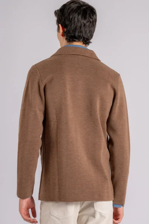 Giacca maglia 100% lana vergine beige