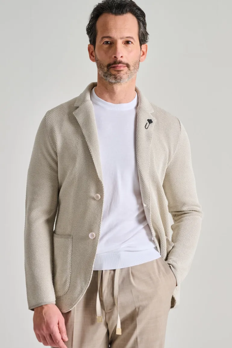 Giacca maglia beige