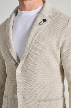 Giacca maglia beige