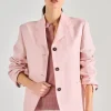 Giacca monopetto tessuto rosa