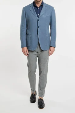 Giacca multicolor in misto cotone/lino