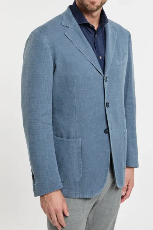 Giacca multicolor in misto cotone/lino