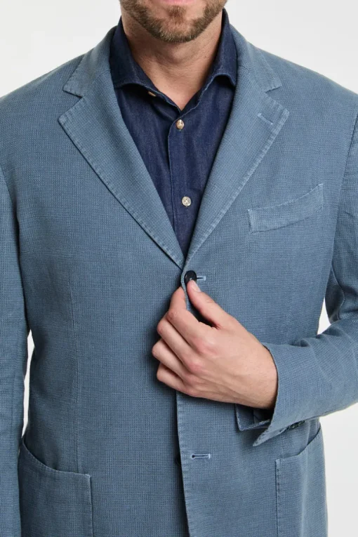 Giacca multicolor in misto cotone/lino