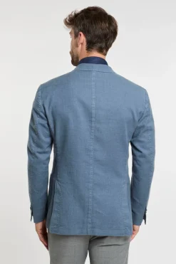 Giacca multicolor in misto cotone/lino