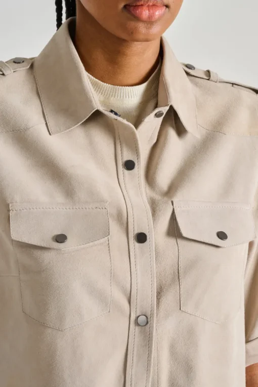 Giacca pelle grigio