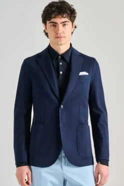 Giacca piquet blu
