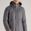 Giaccone collo in maglia grigio uomo
