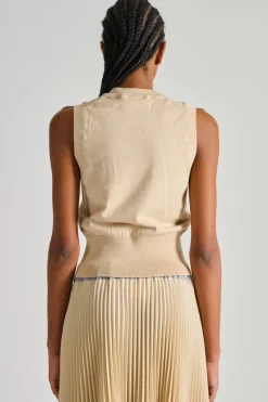 Gilet clizia maglie beige