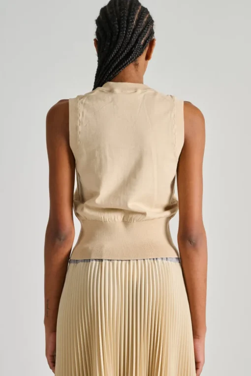 Gilet clizia maglie beige