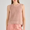 Gilet maglia paillettes rosa