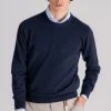 Girocollo lana/cashmere blu