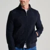 Giubbino pelle blu