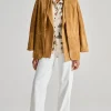 Giubbotti giacca in pelle marrone