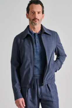 Giubbotto bomber tessuto blu