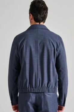 Giubbotto bomber tessuto blu