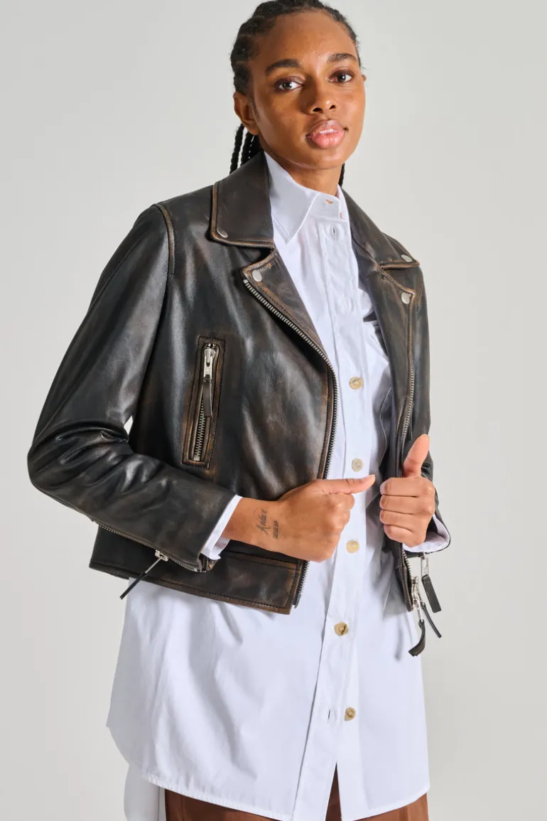 Giubbotto chiodo pelle nero