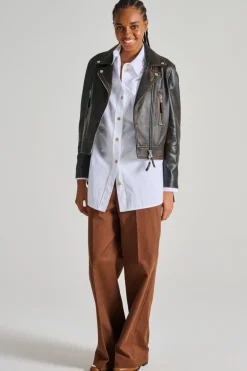 Giubbotto chiodo pelle nero